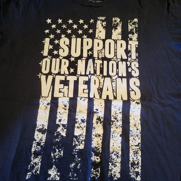 Defender Apparel Support Veterans Graphic Crew Neck Tee Shirt Mens Size Large - Picture 2 of 5